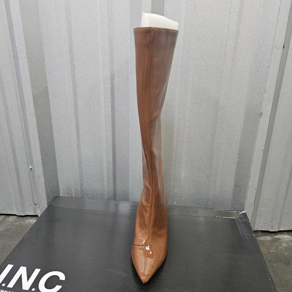 INC International Concepts Rajel Congac Pointed Stilleto Heels Brown Boots - Picture 7 of 11